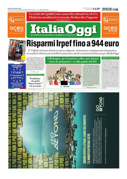 Italia oggi : quotidiano di economia finanza e politica